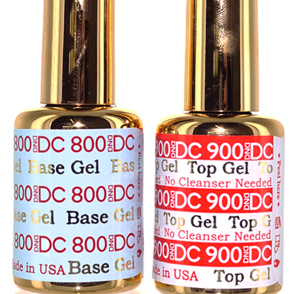 DND DC Duo Top Coat No Cleanse 900 & Base Coat 800 Soak Off Gel Polsh 2025